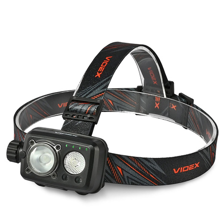 LED dobíjecí čelovka 10W 600lm 8 režimů USB-C Vodotěsné IP55 Videx