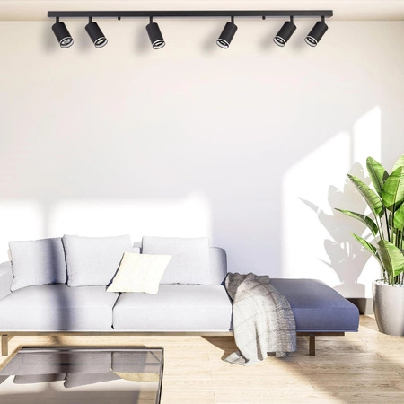 Nástěnné a stropní bodové svítidlo 6x GU10 černé PARIS Sanico Goldlux