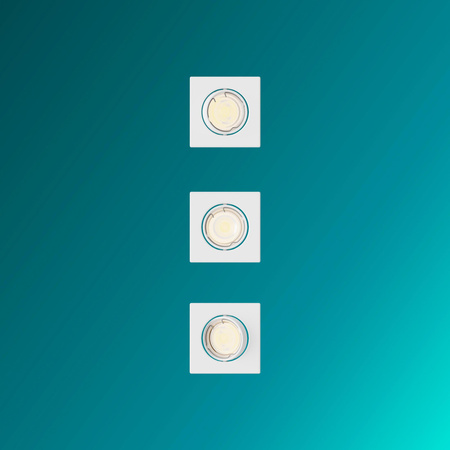 3x LED GU10 zapuštěná pod omítku hliníková čtvercová bílá Peridot Philips