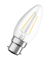 LED žárovka B35 Candle B22d 2,5W = 25W 250lm 2700K Warm 300° Retrofit Filament CLASSIC Osram