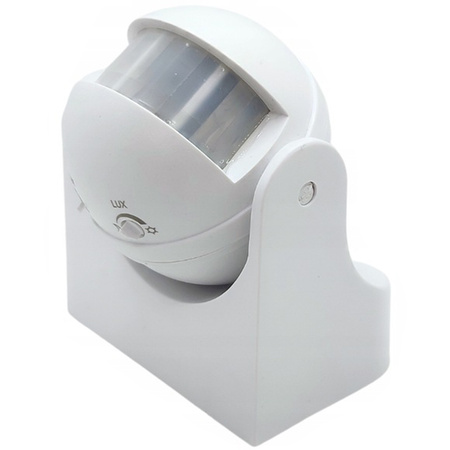 PIR pohybový a soumrakový senzor 180° 12m IP44 Bílá