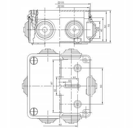 Hermetická instalační krabice pro povrchovou montáž S-BOX 106 100x100x50 IP65 6 PAWBOL tlumivek