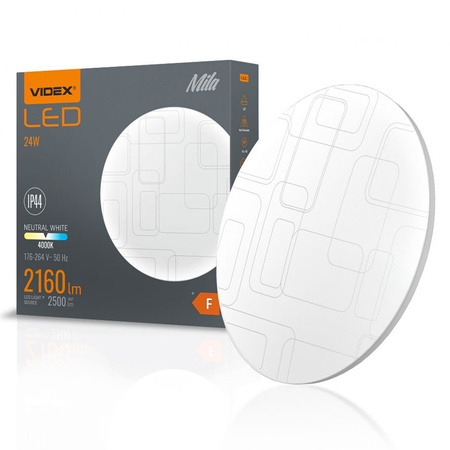 LED stropní svítidlo pro povrchovou montáž 24W 2160lm 4000K neutrální bílá MILA VIDEX