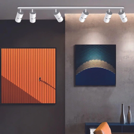 Nástěnné a stropní bodové svítidlo 6x GU10 White Silver BAMBOO Sanico Goldlux
