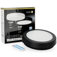 LED stropní svítidlo do koupelny s povrchovou montáží 12W 1140lm 4000K 120° s pohybovým a soumrakovým senzorem černé IP65 Nairos Kobi