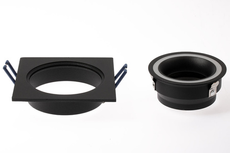 Halogenová Podhledové svítidlo GU10, IP44 Stálá Čtvercová Černá CLARO LUMILED