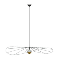ESKOLA E27 drátové závěsné LED stropní svítidlo 110cm černé SOLLUX