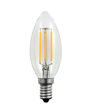 LED žárovka E14 B35 4W = 40W 400lm 3000K Teplá bílá 360° vlákno GOLDLUX (Polux)