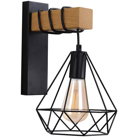 Nástěnné svítidlo VIGO 1x E27 Wood Black GOLDLUX (Polux)
