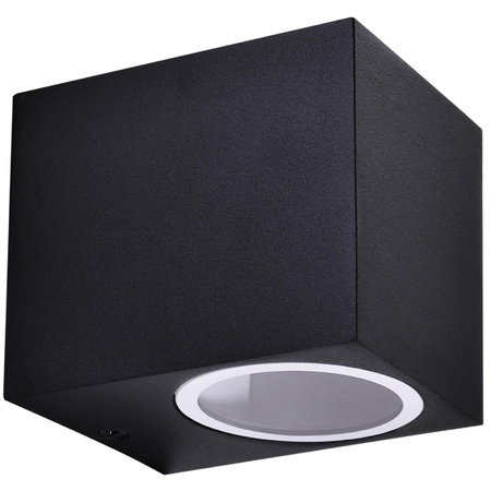 LED zahradní nástěnné svítidlo GU10 BOSTON čtvercové GOLDLUX (Polux) HLINÍK ČERNÉ