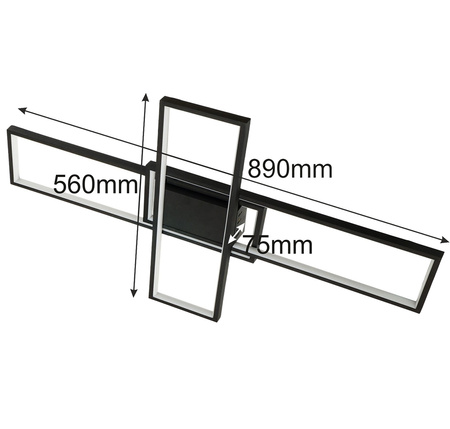 LED lustrová stropní lampa 92W CCT ARTESIA černá + dálkové ovládání