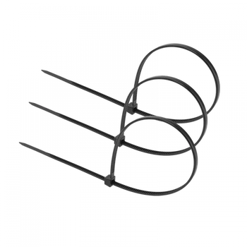 Kabelové stahovací pásky 2,5x200 mm černé UV TRACKS Zipové stahovací pásky OK-25200B .MORE 100 ks.