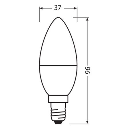 LED žárovka E14 B37 4,9W = 40W 470lm 2700K Warm 200° Ledvance
