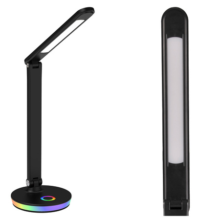 Stolní lampa LED 7W 450lm 4000K Neutrální RGB 120° Černá Stmívatelná Neptun Sanico Goldlux