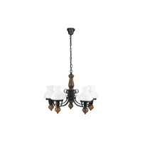 Závěsné stropní svítidlo Lustr 5x E27 Black Classic Petronel 7079 Rabalux