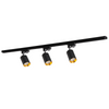 Sada přípojnic 1-fázová lišta + 3x reflektor GU10 černý MARIBEL Sanico Goldlux