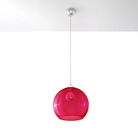 LED závěsné stropní svítidlo BALL E27 Overhang Round Red SOLLUX