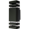 Zahradní nástěnná lampa 2x GU10, IP54 dvojitý nahoru a dolů Černá VELA II LUMILED