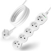 Síťový prodlužovací kabel s uzemněním 5 zásuvek 1,5 m bílý kabel Lendo Lumiled