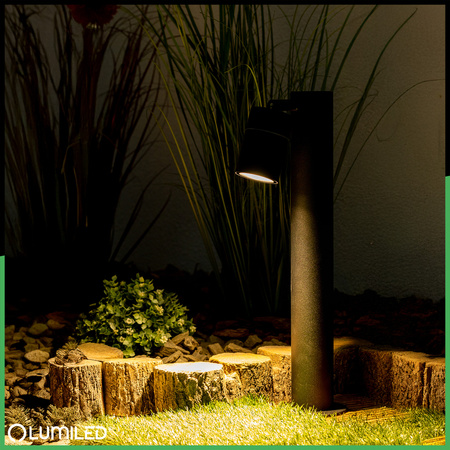Venkovní zahradní lampa GU10, sloupek stojací reflektor 45cm LUMILED