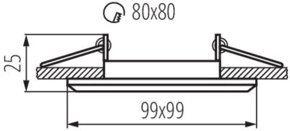 Stropní svítidlo čtvercové halogenové. pohyblivé ALREN MR16 GU10 černé IP20 Kanlux