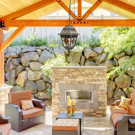 Venkovní LED zahradní závěsné svítidlo MONACO E27 IP43 přesah 93 cm barevné sklo starožitné zlato RABALUX