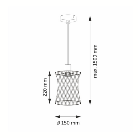 HASLO Závěsné stropní svítidlo E27 Black GOLDLUX (Polux)
