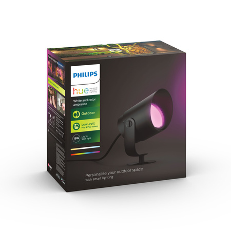 Venkovní bodová lampa Philips HUE LILY XL 15W 1050lm IP65 černá 1746230P7