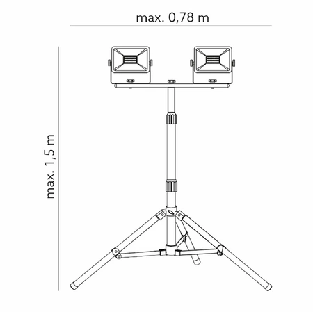 Reflektor LED HALOGEN Pracovní lampa na stojanu 2x 50W 4000K