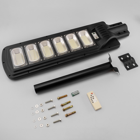 LED solární pouliční lampa 2000W 6500K Lucerna s držákem a dálkovým ovládáním