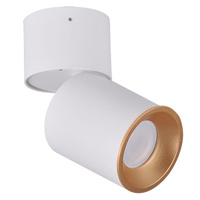 NIXA GU10 Tuba Spot Svítidlo pro povrchovou montáž 360° Round White and Gold GOLDLUX