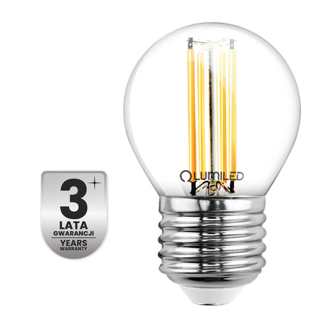LED žárovka E27 kapka P45 2,2W 470lm = 40W 2700K teplá bílá 360° Filament energetická třída A LUMILED