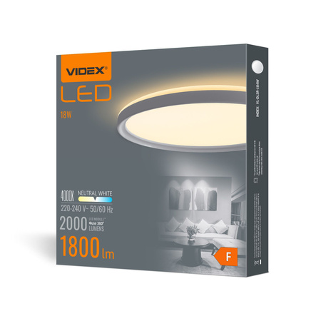 Plafond LED stropní světlo 18W 2000lm 4000K neutrální bílá Videx