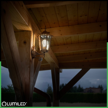 Zahradní nástěnná lampa snímač pohybu, E27 lucerna BELLIS LUMILED