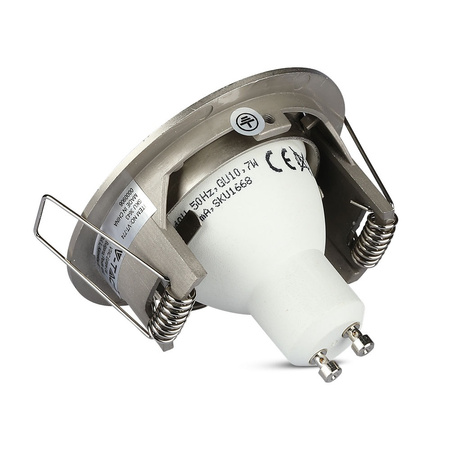 Stropní svítidlo zapuštěná montáž GU10 kulatý saténový nikl VT-774 V-TAC