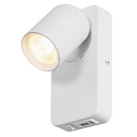 Nástěnná povrchová lampa na čtení GU10 USB bílá matná Timo Masterled
