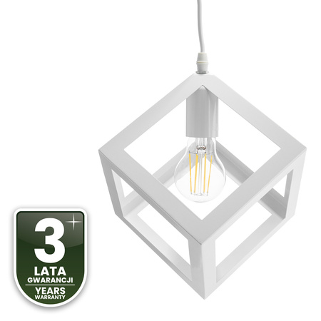 1x E27 Závěsná lampa, geometrická čtvercová Bílá ZWIS TALUS LUMILED
