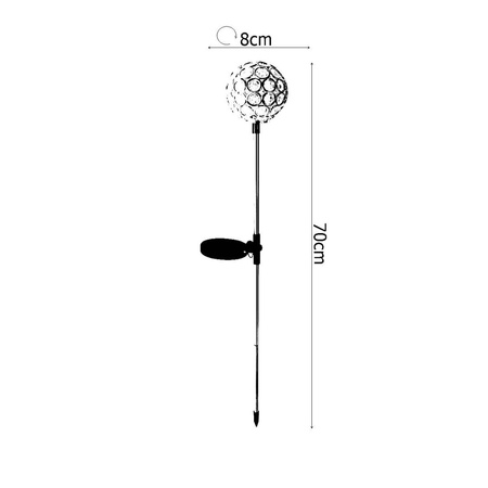LED solární zahradní lampa PLASTER embedded RGB 70cm VOLTENO