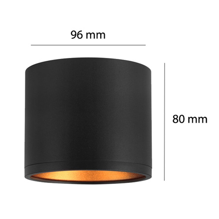 Přisazené LED GOLDA halogenové stropní svítidlo GX53 kulatá trubice černá - zlatá