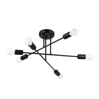 NORAH 6R Lustrová lampa 6xE27 Černá Moderní SOLLUX
