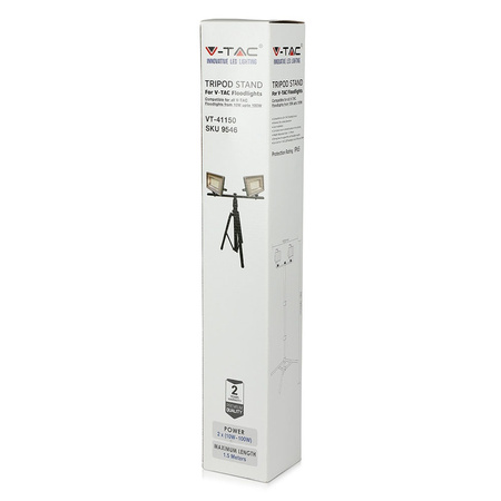Dvojitý stativový stojan pro Reflektor LEDy TRIPOD Black VT-41150B V-TAC