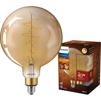 Globe LED žárovka E27 G200 7W = 40W 470lm 1800K Teplá bílá Filament Jantar PHILIPS Stmívatelné