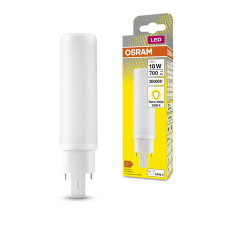 Jednostranná LED zářivka G24q-2 7W = 18W 700lm 3000K Warm 120° DULUX LED D/E HF &amp; AC Osram Fluorescent Lamp