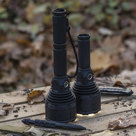 Taktická dobíjecí vojenská LED svítilna ruční USB XHP9090 3000lm krátká Pro VA0044 Vayox