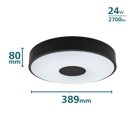 Stropní svítidlo LED Plafond 24W 2700lm 2700K SceneSwitch Black Coiner Philips