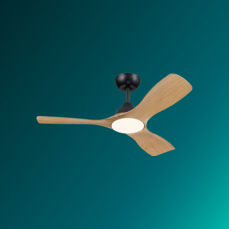 Stropní ventilátor 28W LED stropní svítidlo 24W 2650lm 3000/4300/6500K CCT Black Brown + Pilot Olas Philips