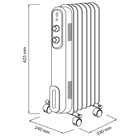 Olejový ohřívač 1500W s nastavitelným termostatem bílý Sanico Goldlux