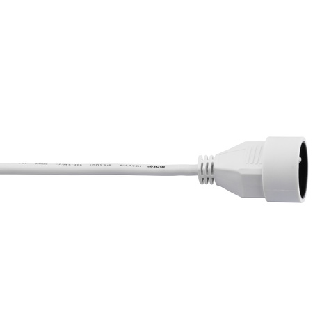 Napájecí prodlužovací kabel zástrčka-zásuvka s uzemněním 1.5m 3x1mm 13A Bílá ECOLIGHT