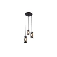 Stropní závěsné svítidlo 3 x E14 Brown Industrial Oberon Rabalux