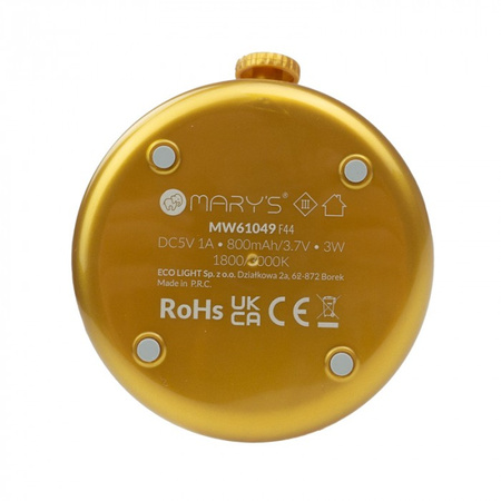 Dětské noční světlo LED 3W 1800-3000K teplá bílá dobíjecí 800mAh žluté MARY'S FLAME